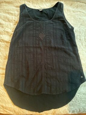 Eddie Bauer Black Scoop Neck Tank with Diamond Accent
